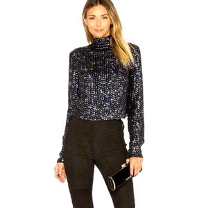 MLV Aurora Embellished Top in Black
